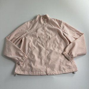 ORVIS Women's Size‎ Medium White Striped Seersucker Zip-Up Lightweight Jacket